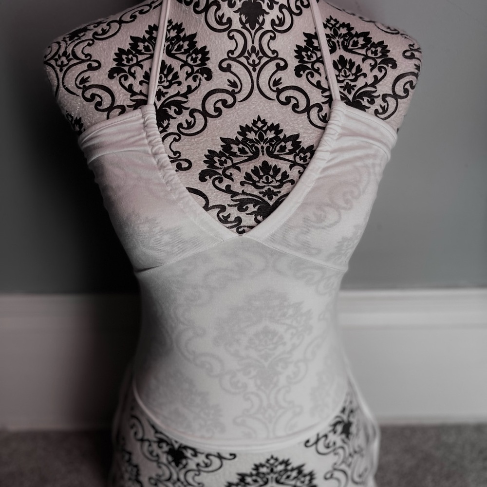 white front drawstring Y2K tube-top
